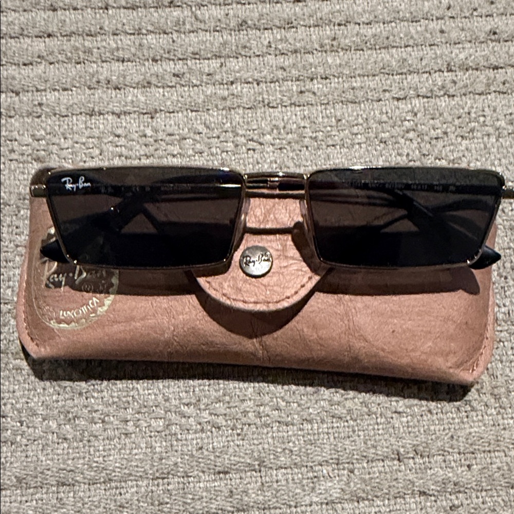 Ray-Ban Black and Gold Sunglasses with Case